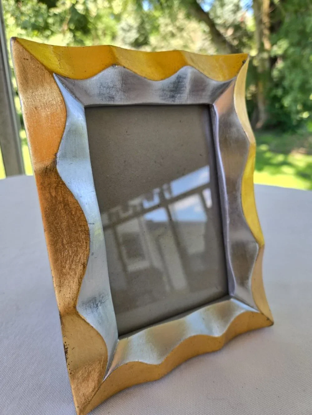 Vintage Terragrafics‎ 1994 Wavy Scalloped Gold Silver Frame